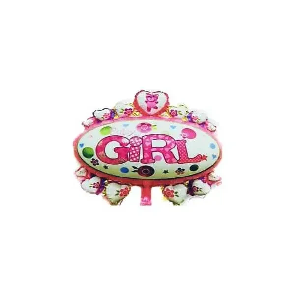 بالونة بيضاوي عليها كلمة "GIRL" لحفلة سبوع